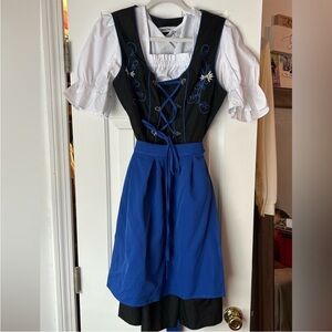 Traditional Blue and Black Dirndl Dress